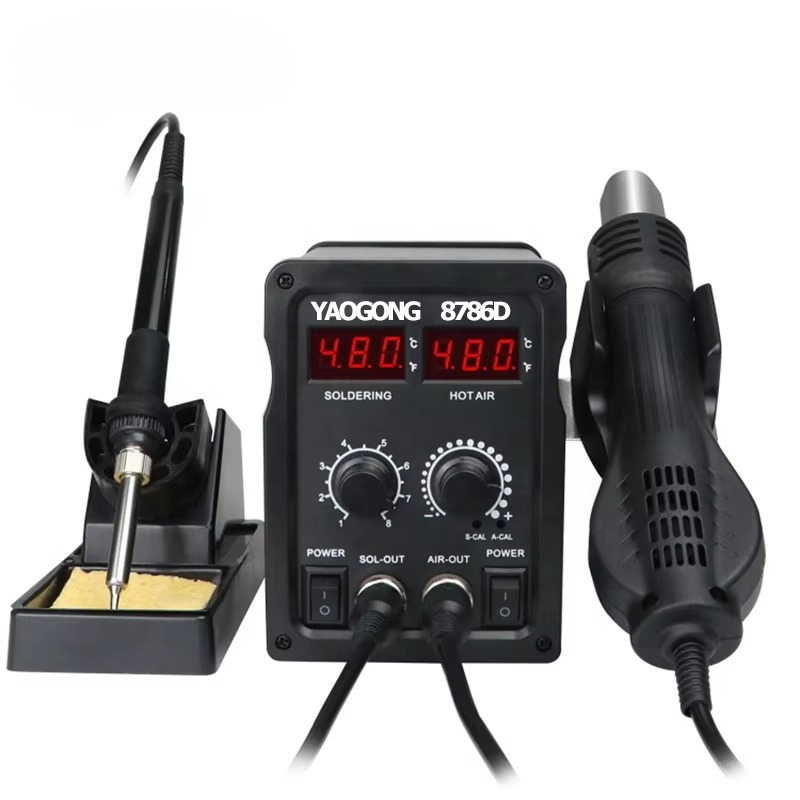 YAOGONG 8786D 2 in 1 Digital S - đánh giá và giá Smd Rework Station Hot Air Soldering 2 In 1