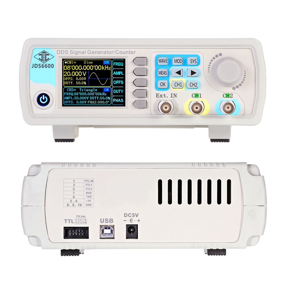 JDS6600 15/30/40/50/60MHz DDS  - đánh giá và giá Dual Channel Arbitrary Waveform Function Generator 60Mhz