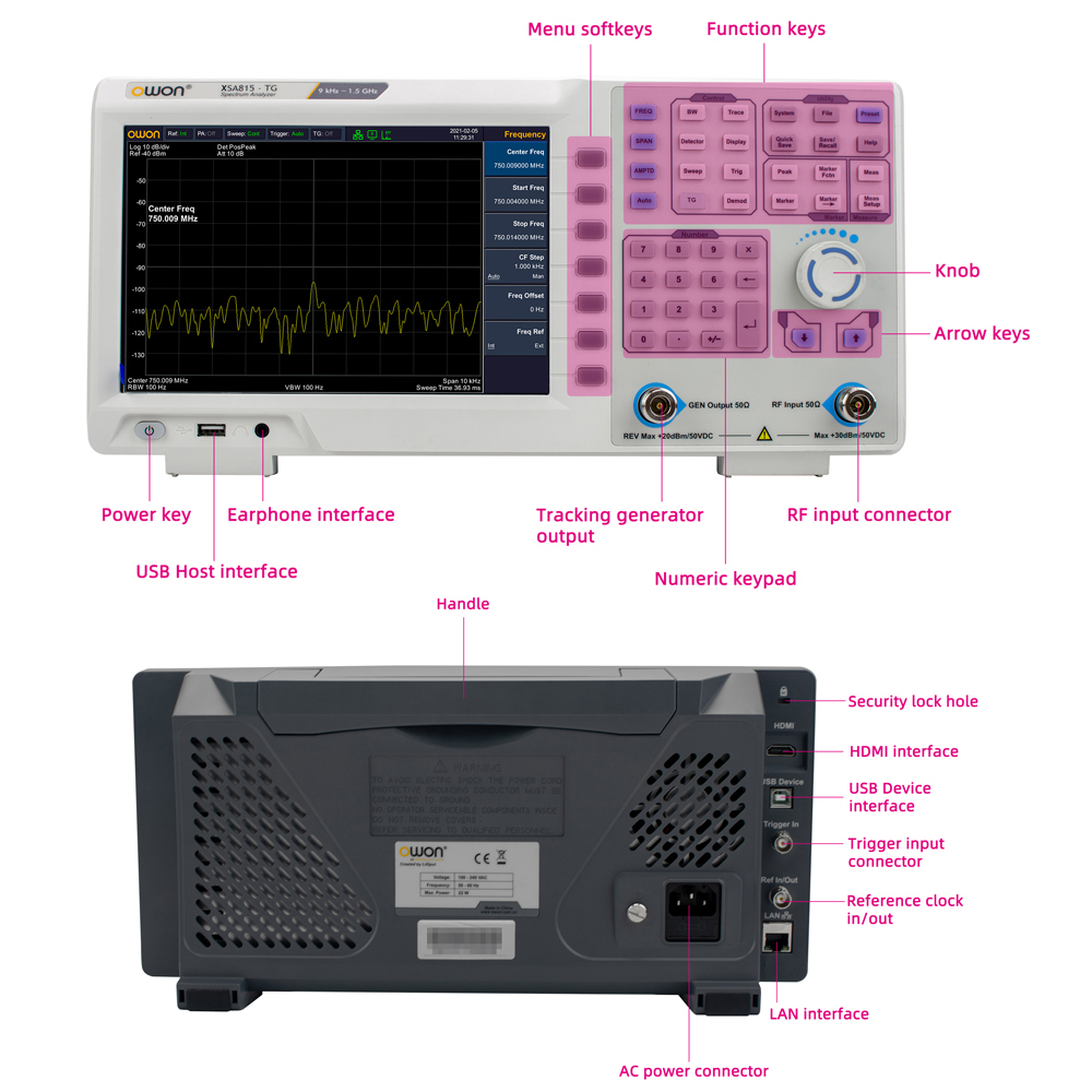 OWON XSA815TG Digital Spectrum - đánh giá và giá Spectrum Analyzer Tracking Generator 1.5Ghz